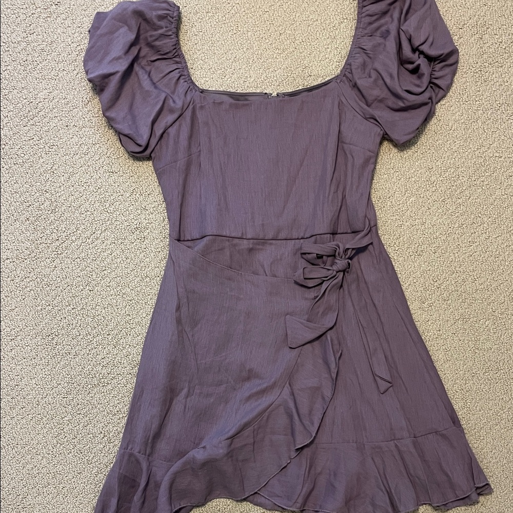 Trixxi Lavender Puff Sleeve Dress